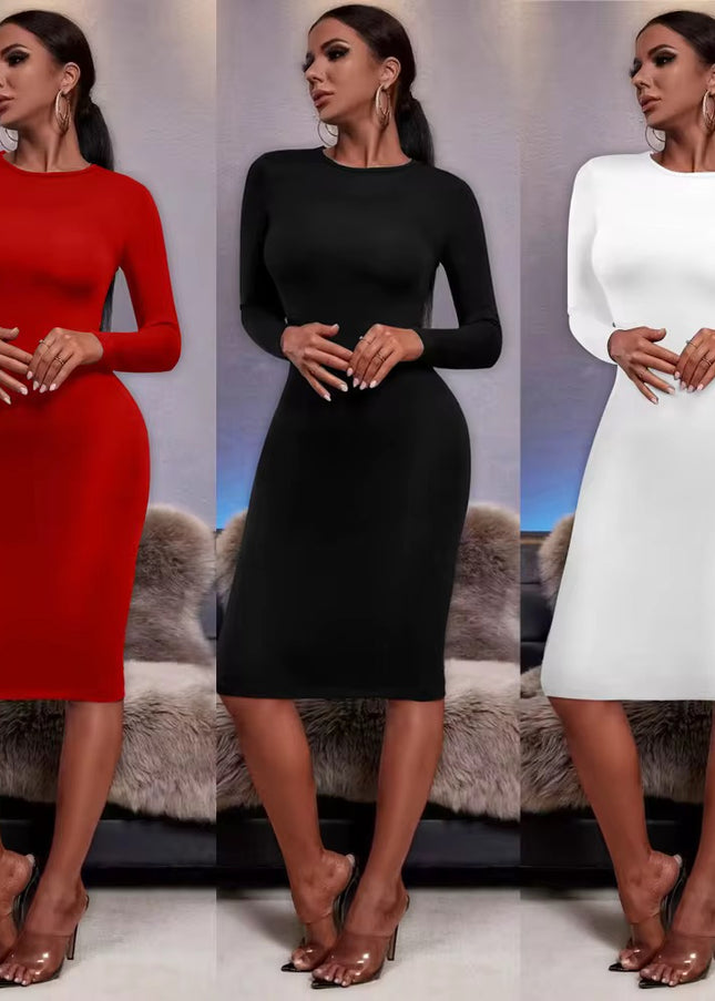 Vestido Justo de Mangas Compridas